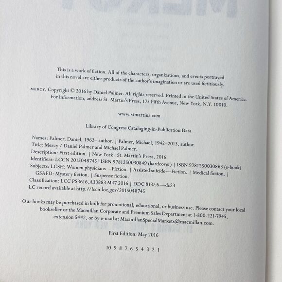 Mercy by Daniel Palmer and Michael Palmer (2016, Hardcover) - Picture 11 of 11